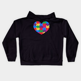 Puzzle Heart Autism Awareness Gift for Birthday, Mother's Day, Thanksgiving, Christmas Kids Hoodie